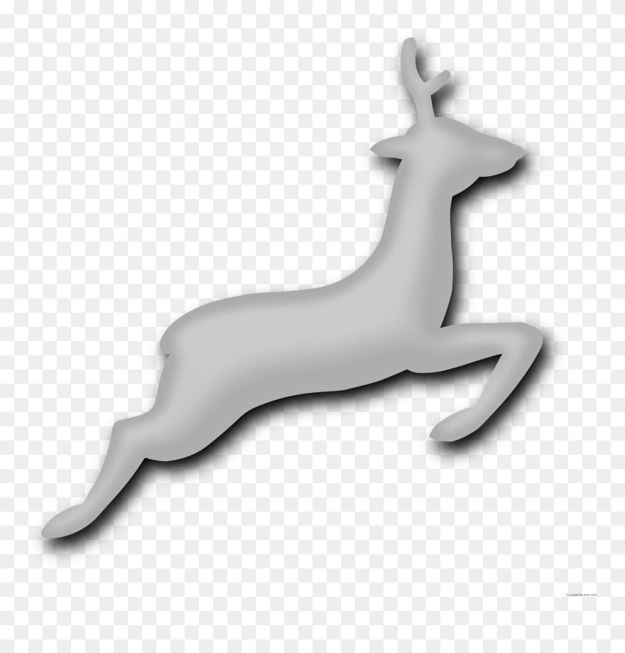 Deer Running Animal Free Black White Clipart Images - Kangaroo - Png Download