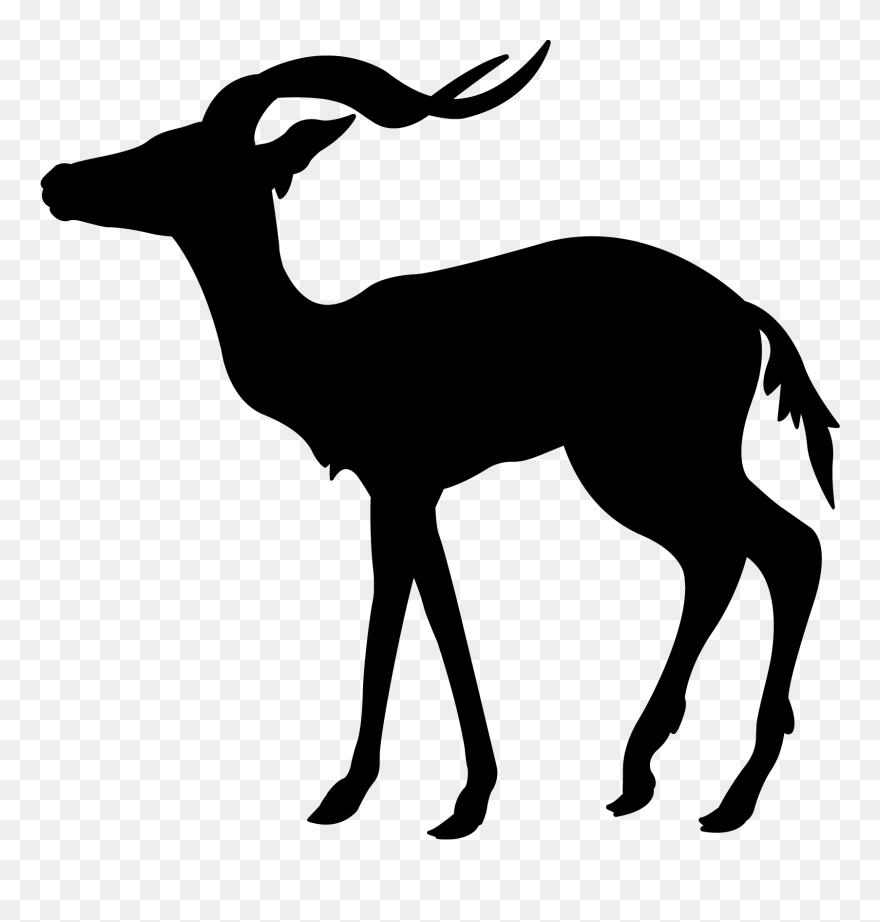 Deer Gazelle M Clip Art Fauna Silhouette - Transparent Gazelle Silhouette - Png Download