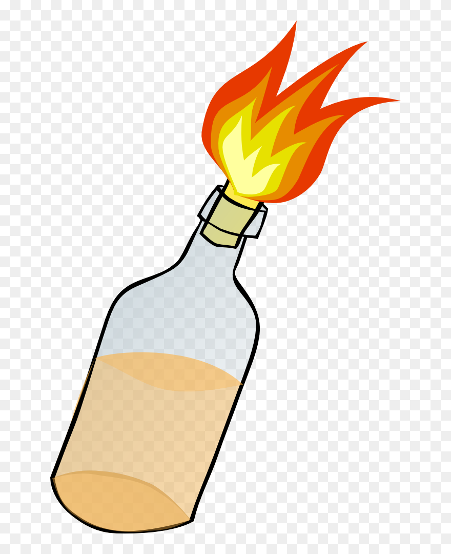 Onlinelabels Clip Art - Molotov Cocktail Clipart - Png Download