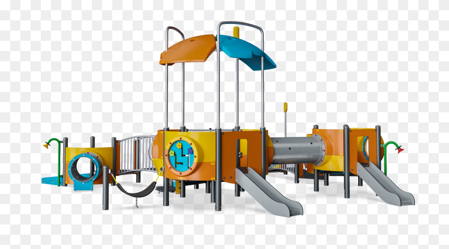 Kids Playing On Playground Clipart - Png Download