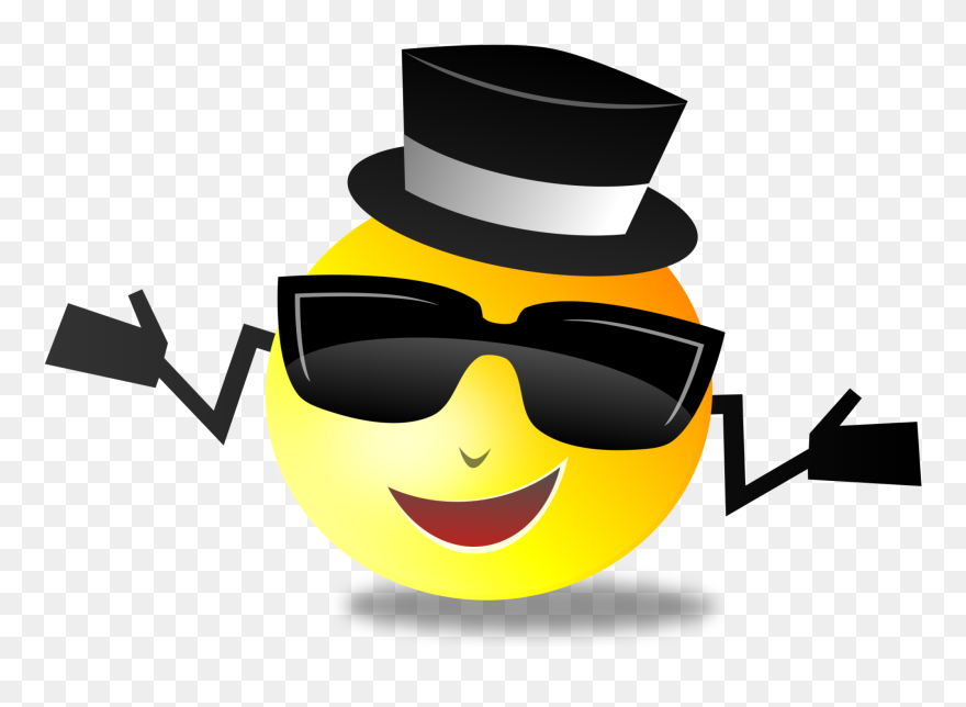 Smiley Cool Svg Clip Arts - Smiley Face With Top Hat - Png Download