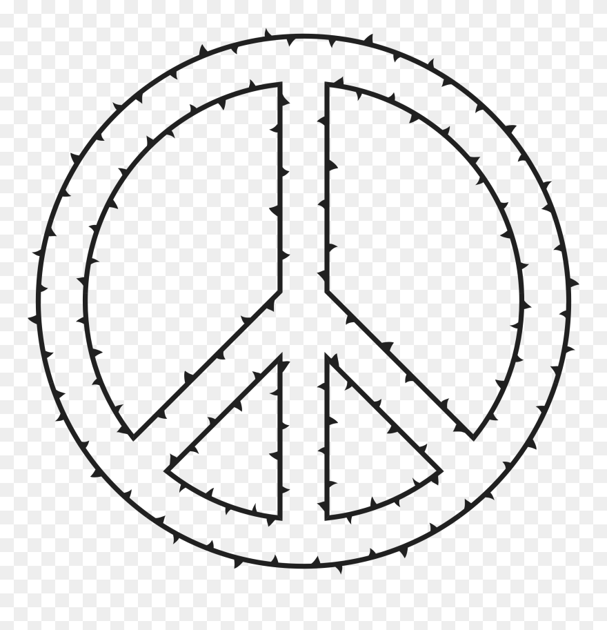 Crown Of Thorns Clipart Black And White Vector Transparent - Big Peace Sign - Png Download