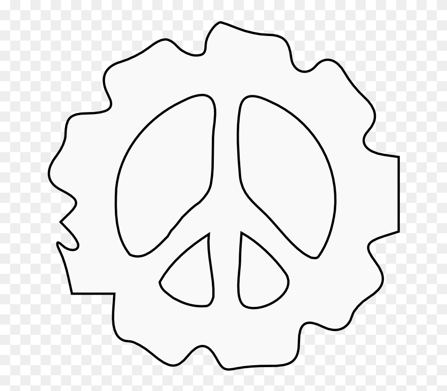 Line Art Peacesymbol - Circle Clipart