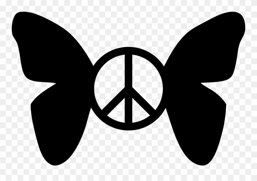 Butterflies And Peace Signs Clipart