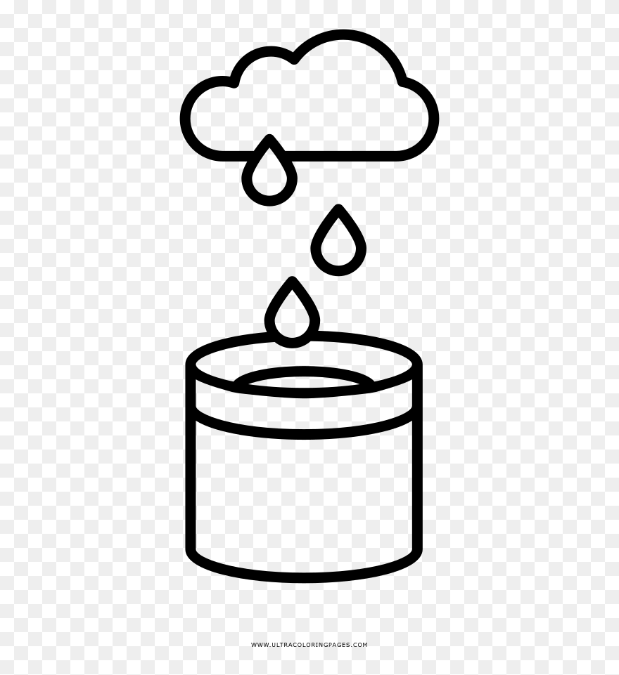 Rain Water Harvesting Coloring Page - Rain Water Harvesting Black And White Clipart - Png Download