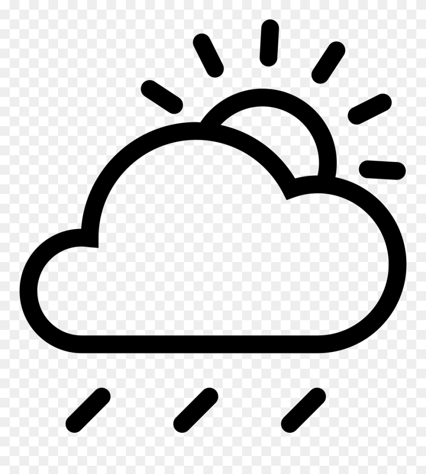 Rain Cloud Drawing - Cloud Sun Rain Icon Clipart