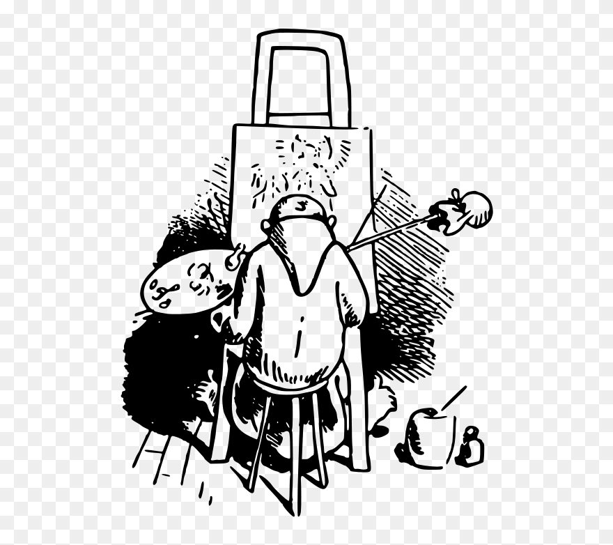 Gambar Vektor Pria Pelukis Clipart