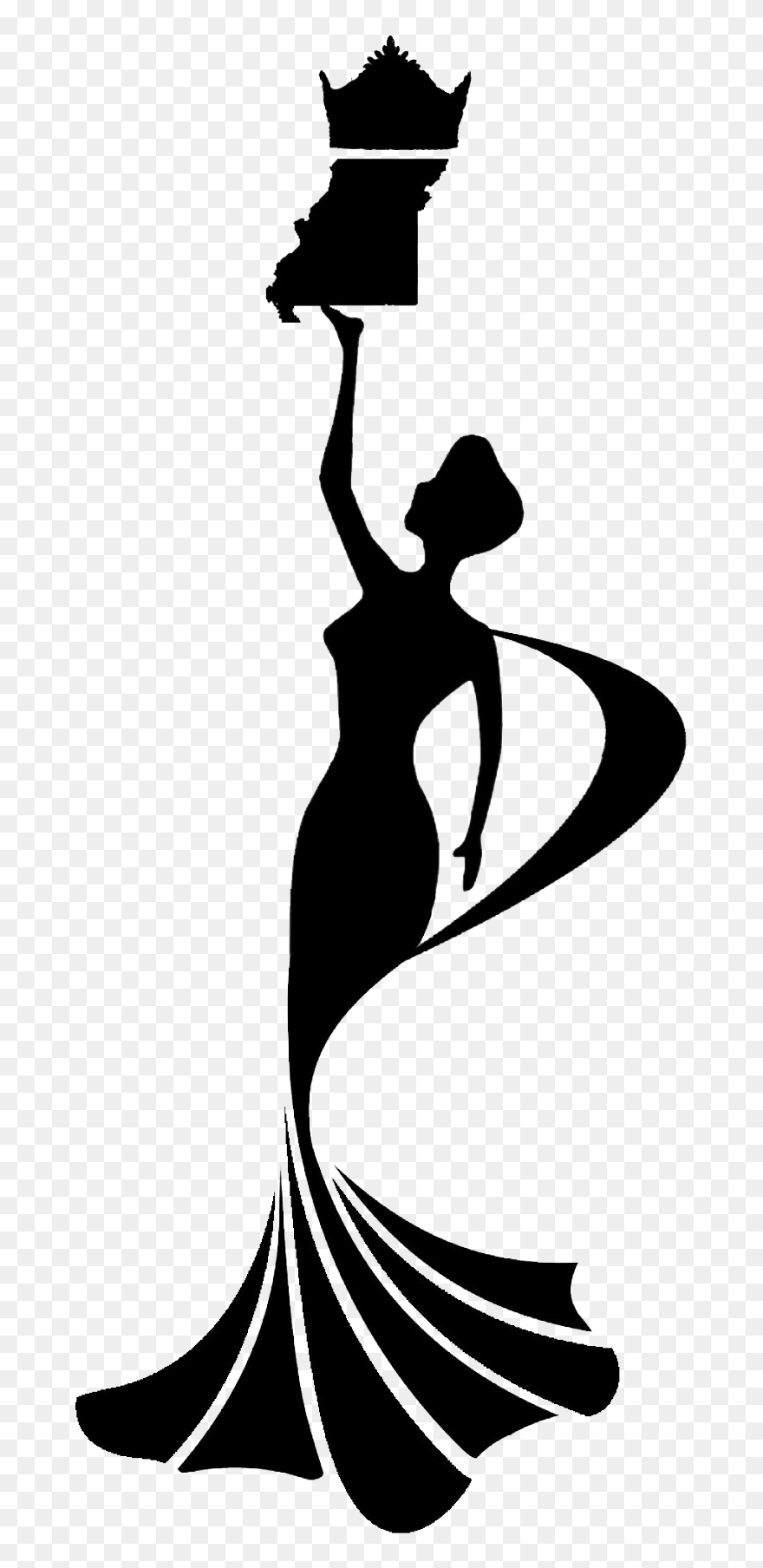 Pageant Silhouette Transparent Background - Beauty Queen Silhouette Png Clipart