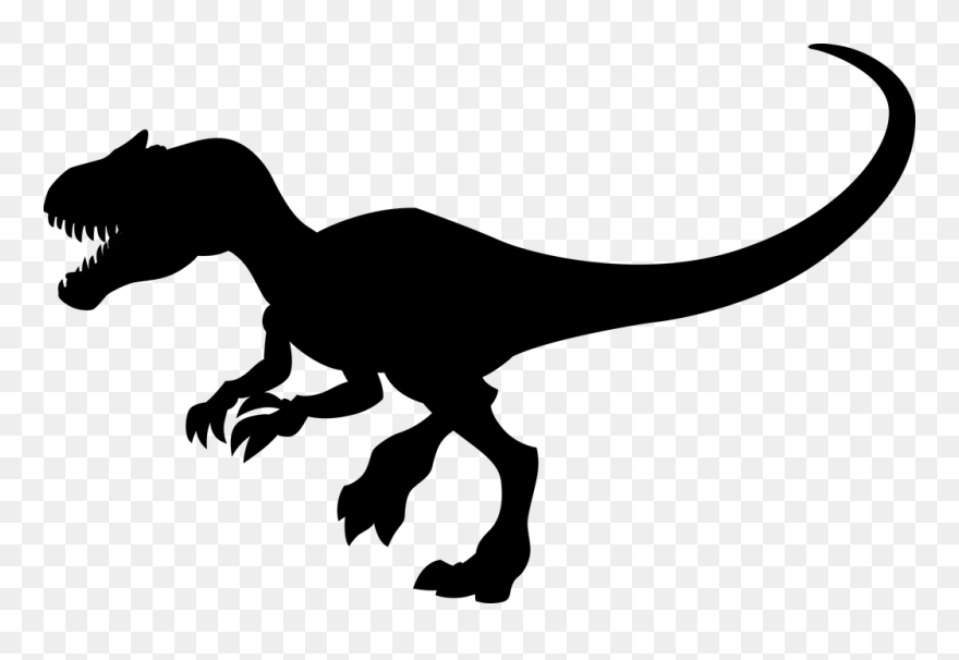Velociraptor Clip Art Tyrannosaurus Silhouette Character - Velociraptor Dinosaur Silhouette Png Transparent Png