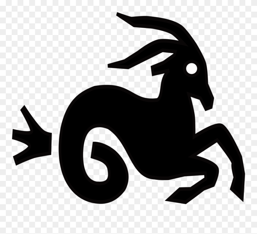 Silhouette,logo,deer - Capricorn Zodiac Transparent Clipart - Png Download