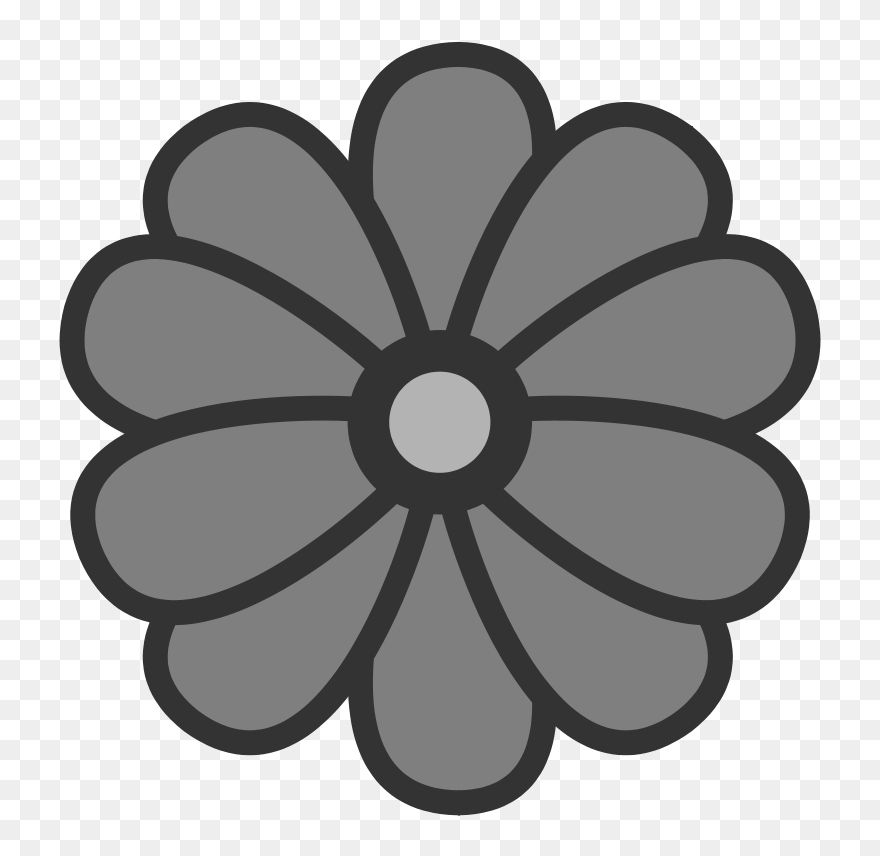 Simple Flowers Colouring Clipart