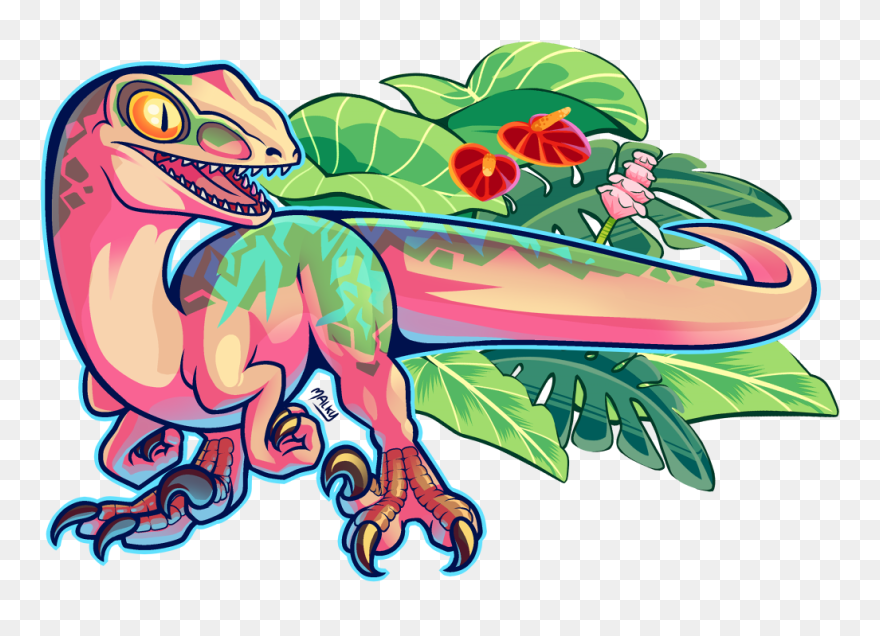Velociraptor Vector Head - Jurassic Park Dilophosaurus Art Clipart