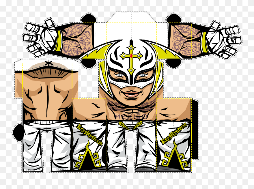 Wwe Belt Drawing - Rey Mysterio Papercraft Clipart