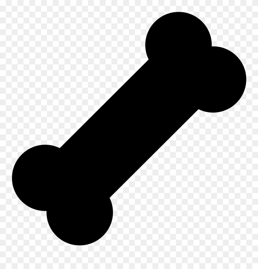 Transparent Dog Bone Clip Art Black And White - Dog Bone Clipart Black - Png Download