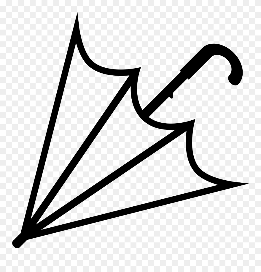 Umbrella Closed Clipart Black And White - Png Download