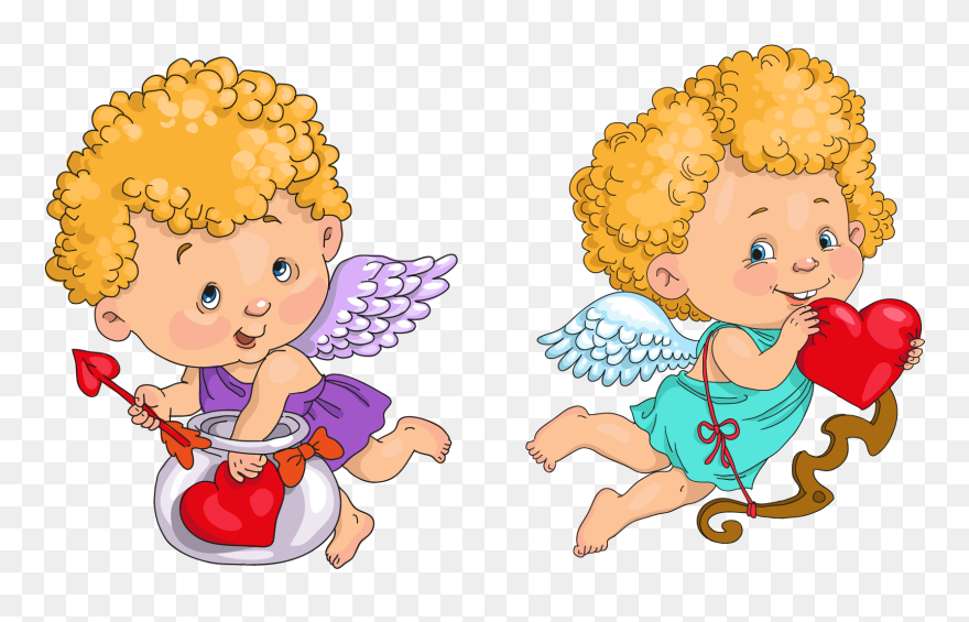 Cupid Cartoon Heart Illustration - Рисунки Ко Дню Святого Валентина Clipart