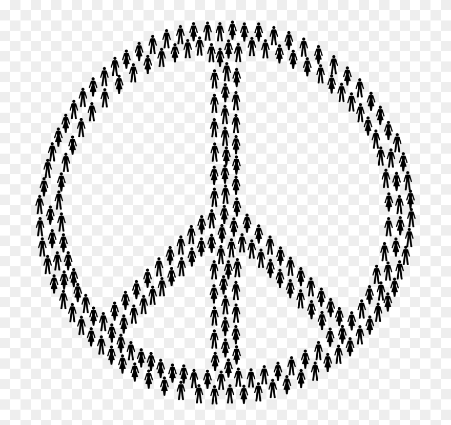 Hugging Clipart Doves - Peace Sign Created - Png Download