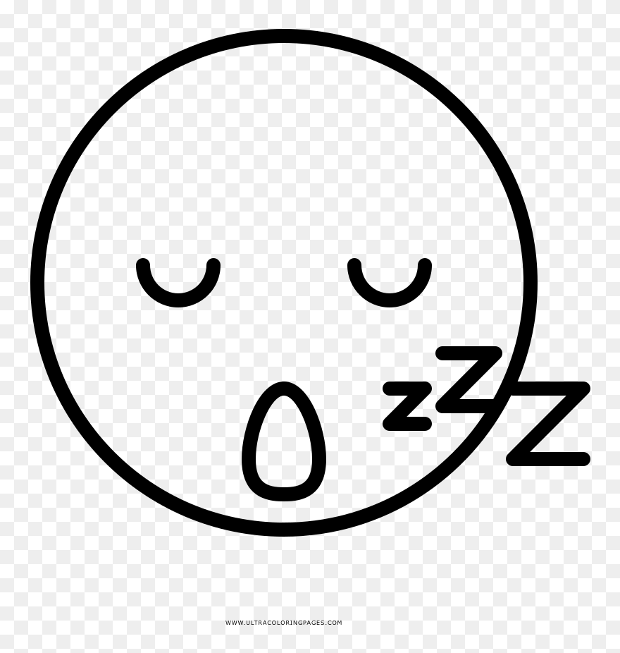Sleepy Face Clipart Black And White - Png Download