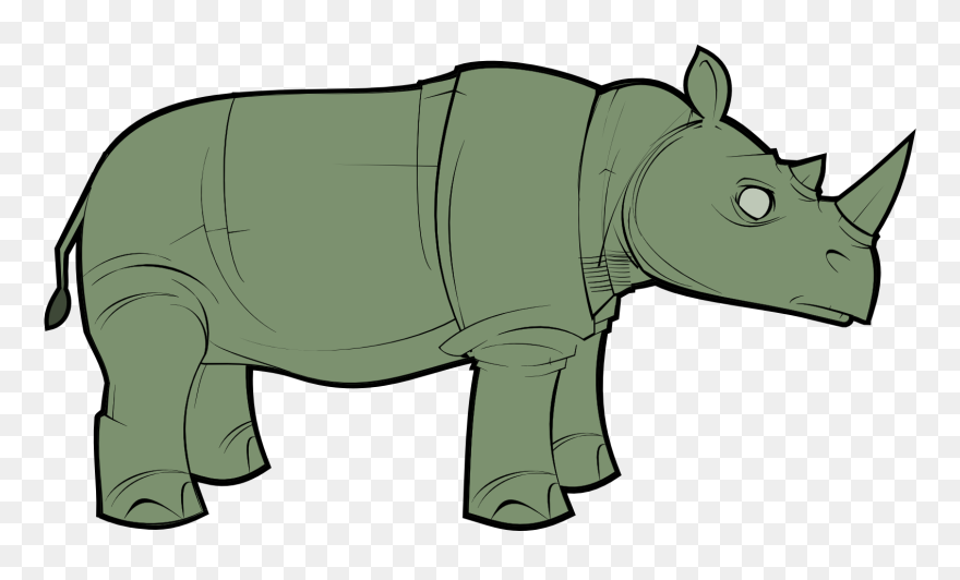 Free To Use Public Domain Rhinoceros Clip Art - Green Rhinoceros - Png Download