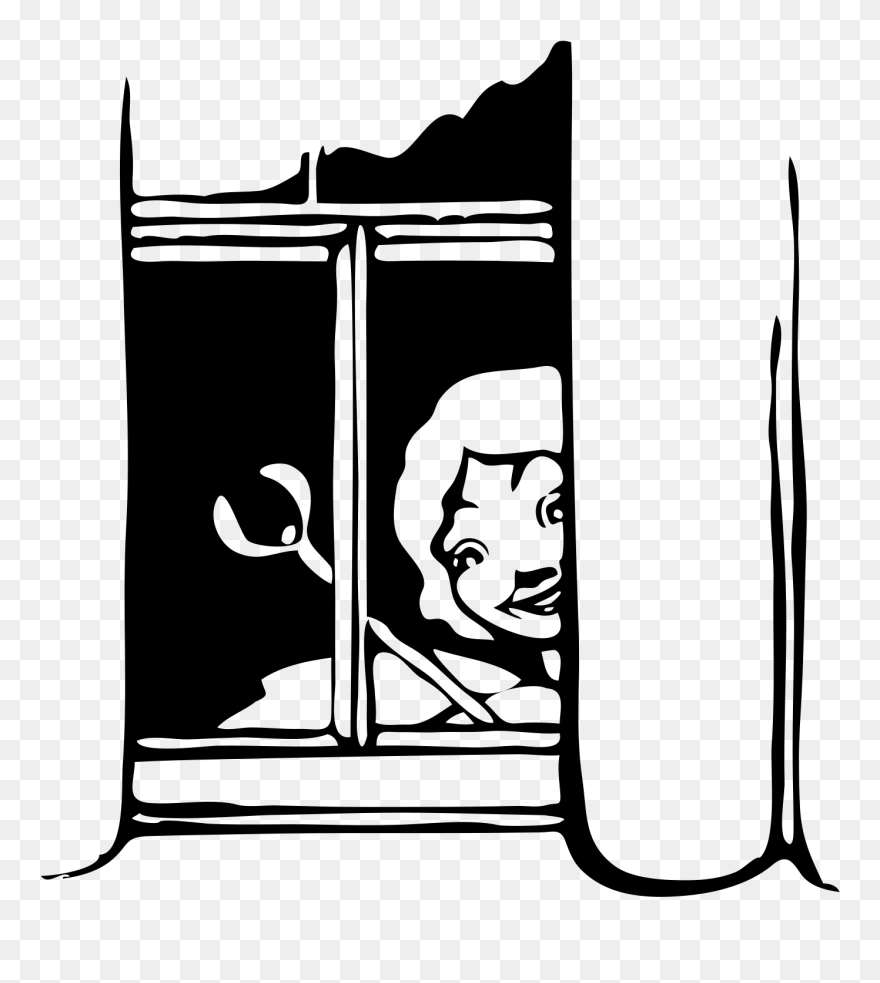 Creeper Peeking In Window Clipart