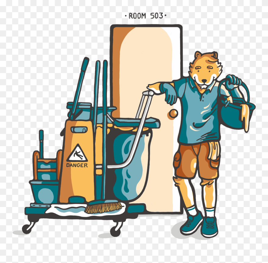 Work As A Cleaner In Australia - Illustration Clipart