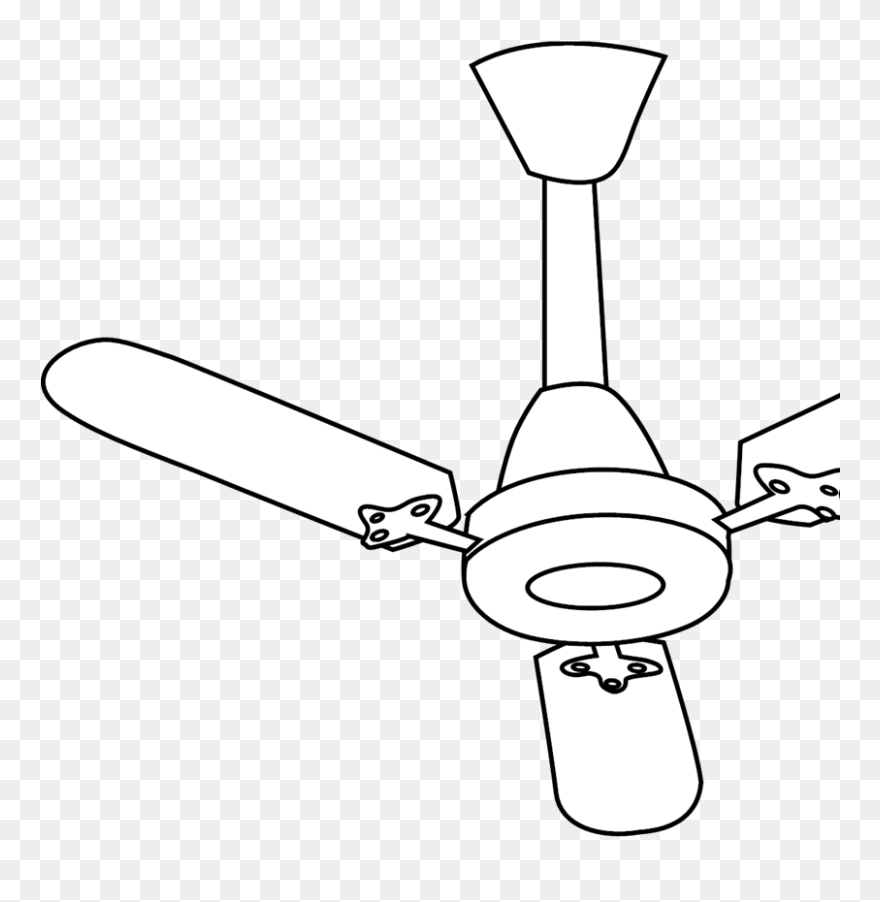Ceiling Fan Outline Clip Art, Icon And Svg - Ceiling Fan Clip Art - Png Download