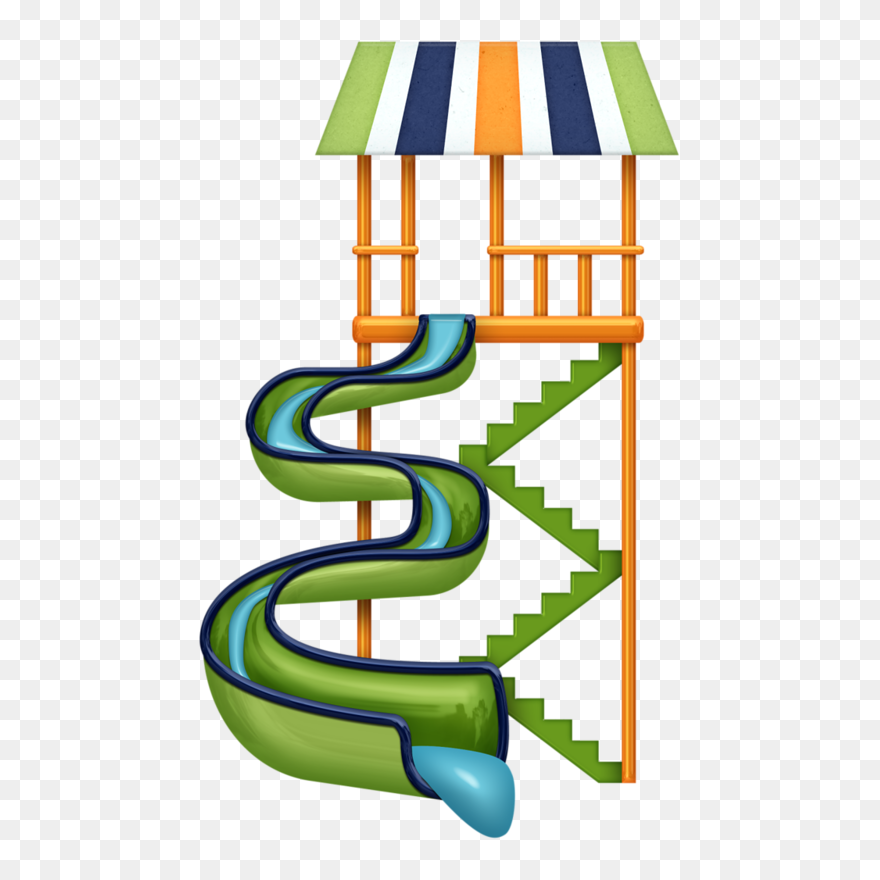 Pool And Water Slide Clip Art - Png Download