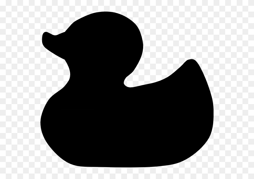 Black Clip Art Water Bird Silhouette - Duck Silhouette Clip Art Rubber Duck - Png Download