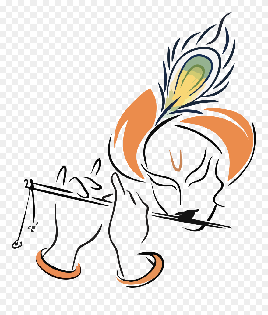 Sri Krishna Line Art Clipart