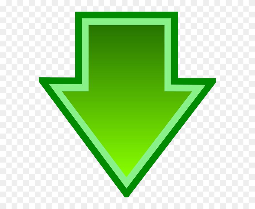 Arrow, Download, File, Glossy, Green, Icon, Down, South - Green Down Arrow Clipart - Png Download