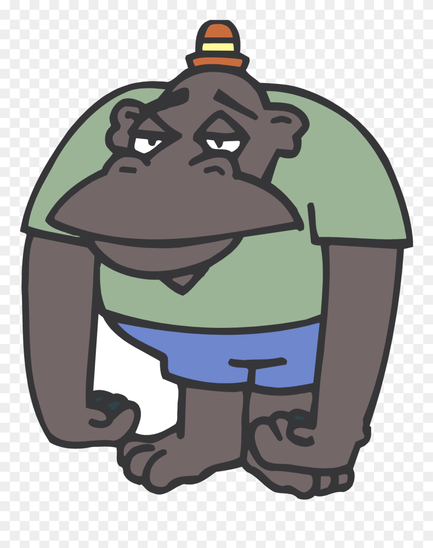Gorilla Cartoon In Clothes Clipart