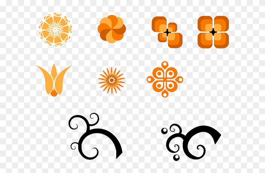 Set, Pattern, Design, Flowers, Free, Graphics, Elements - Png Elements For Design Free Clipart