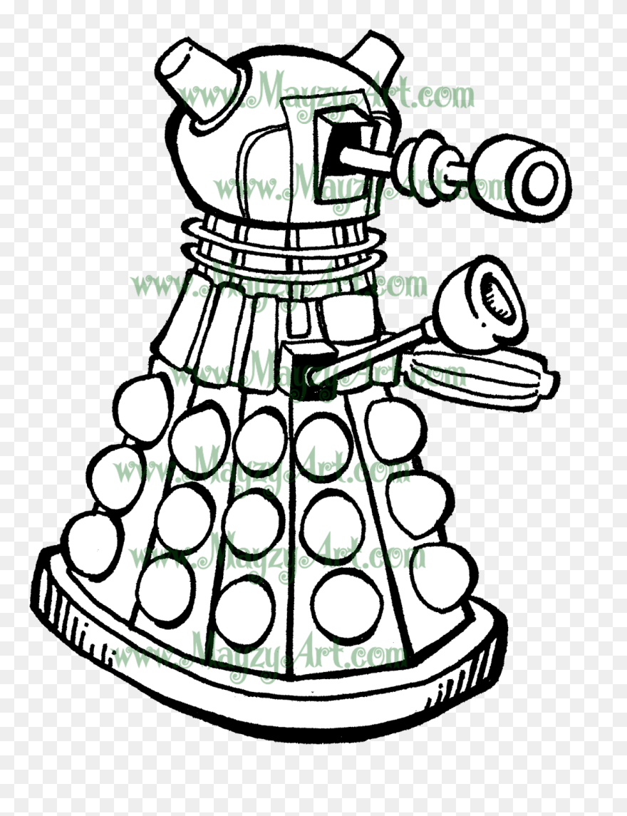 Collection Of Free Dalek Drawing Baby Download On Ui - Line Art Clipart