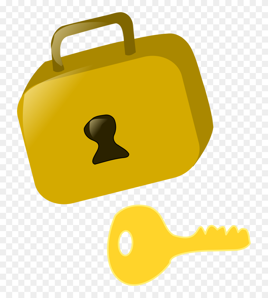 Key Clipart Yellow - Lock And Key Cartoon - Png Download
