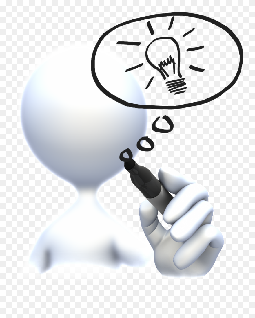 Drawing Light Bulb With Pen 1600 Clr - Authentic Leadership Clipart