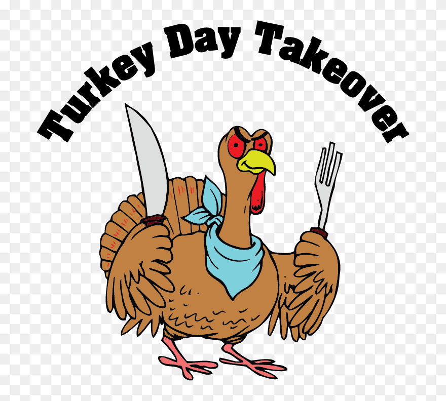 Ambro Novelty Thanksgiving Shirt - Turkey With Fork And Knife Clipart