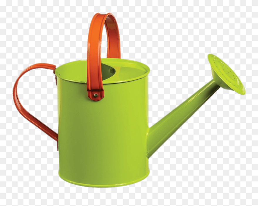 Small Green Watering Can With Red Handles Transparent - Watering Can Transparent Background Clipart