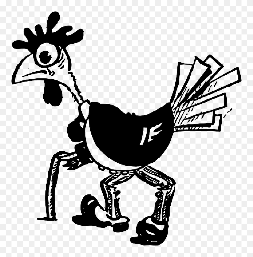 Old, Stick, Cartoon, Bird, Hen, Chicken, Walk, Animal - Old Bird Clipart