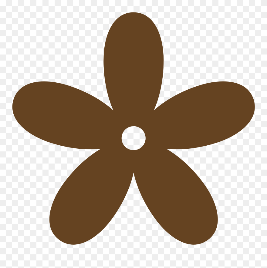 Brown Color Clipart - Purple Clipart Flower Png Transparent Png