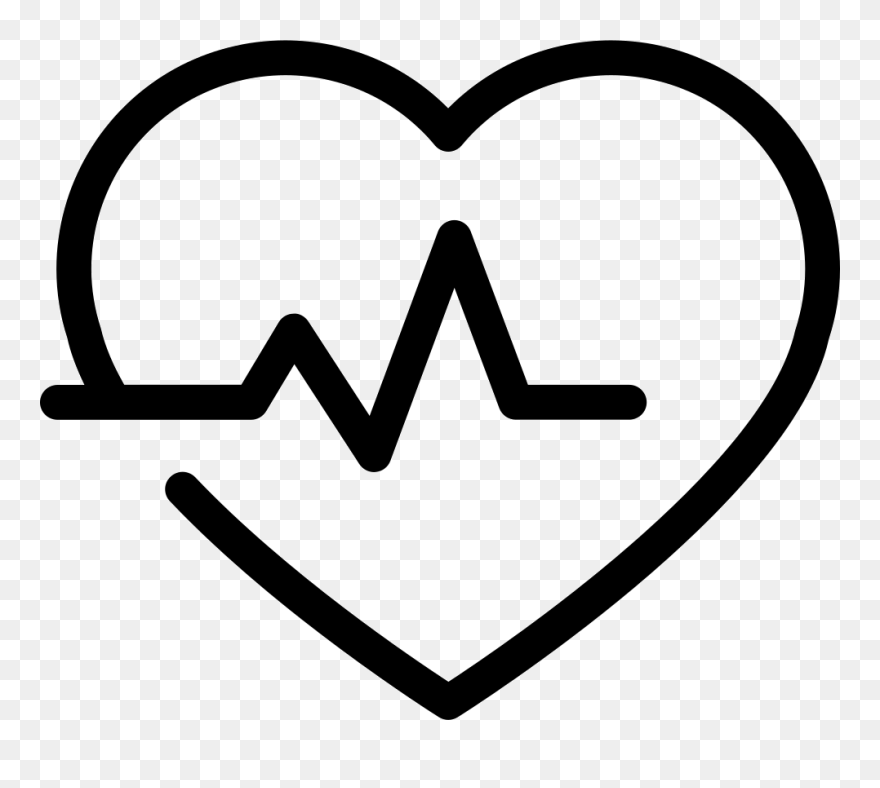 Heart Shape Outline With Lifeline Svg Png Icon Free - Broken Heart White Png Clipart
