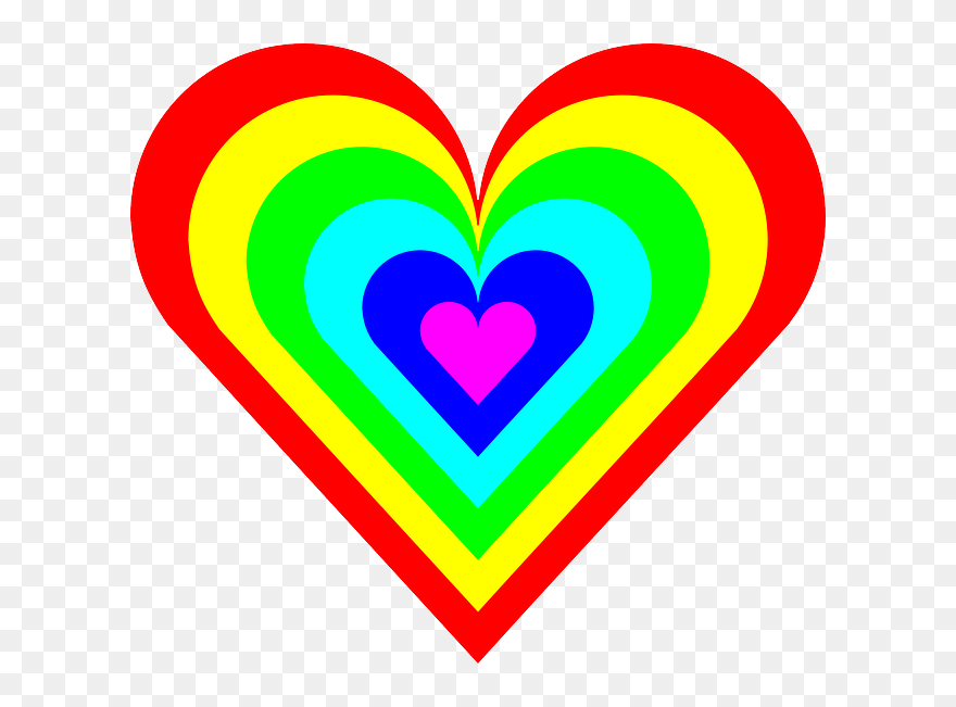 Color, Heart, Rainbow - Colorful Heart Clipart - Png Download