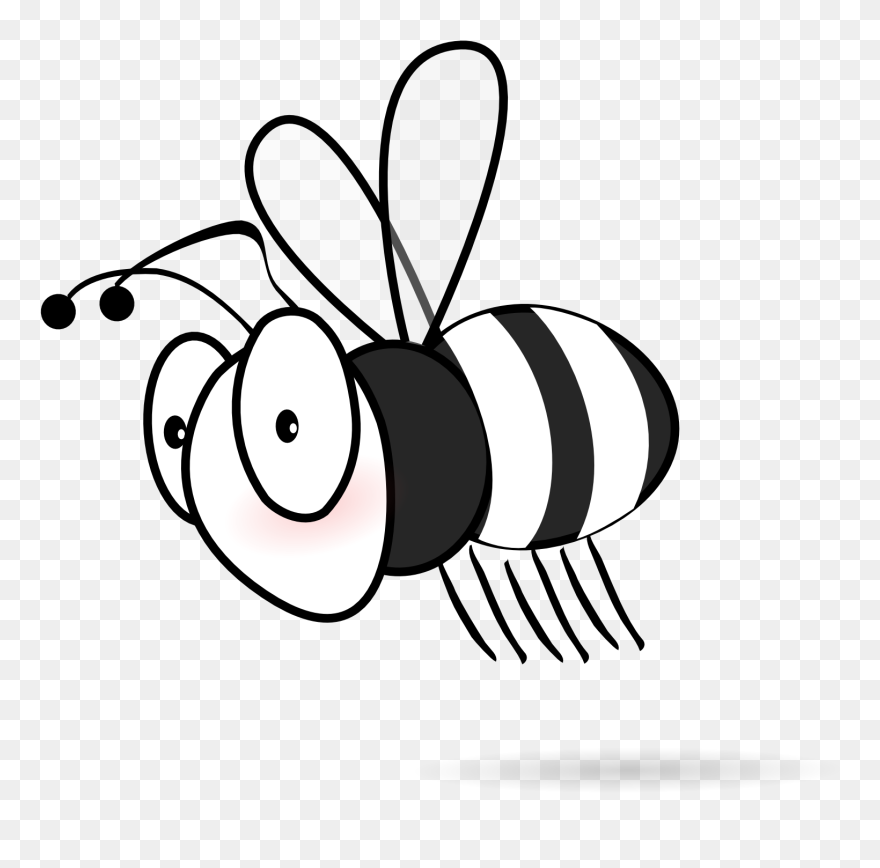 Vector Insects Black And White - Clip Art Black And White Bee - Png Download