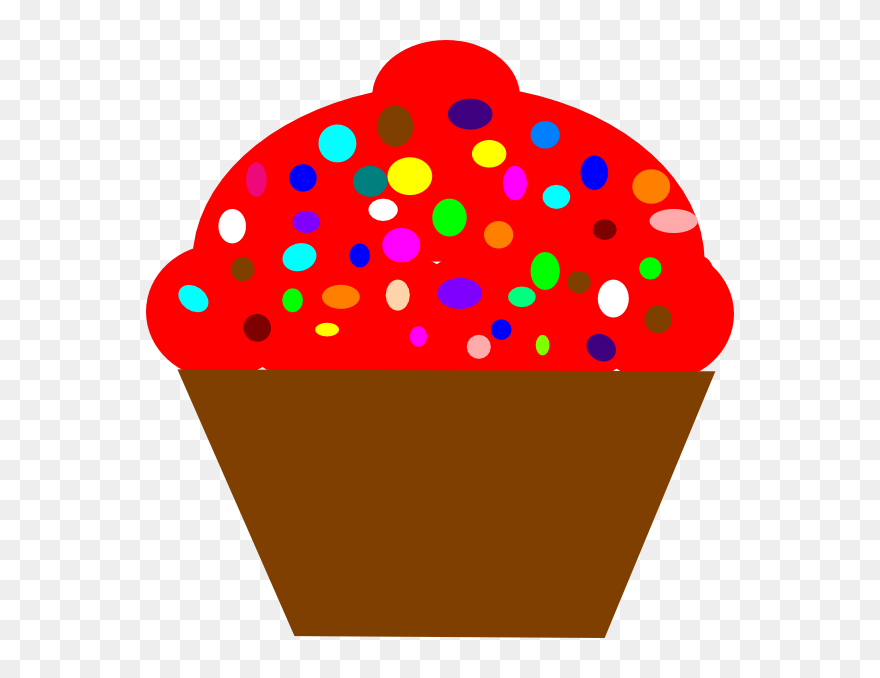 Clipart Blue Cupcake With Sprinkles - Png Download