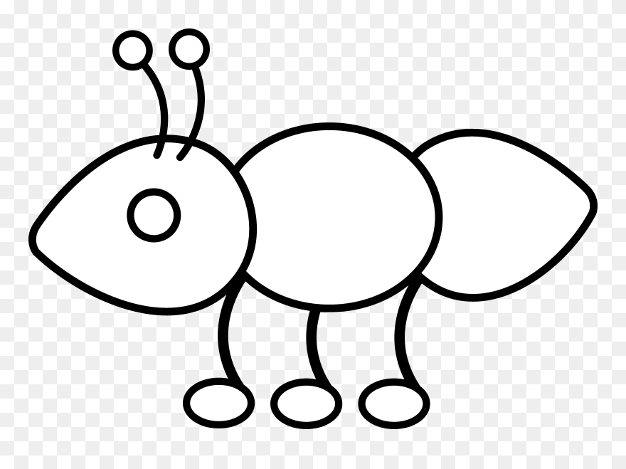 Cute Ant Clipart Black And White Images Pictures - Ants Drawing For Kids - Png Download