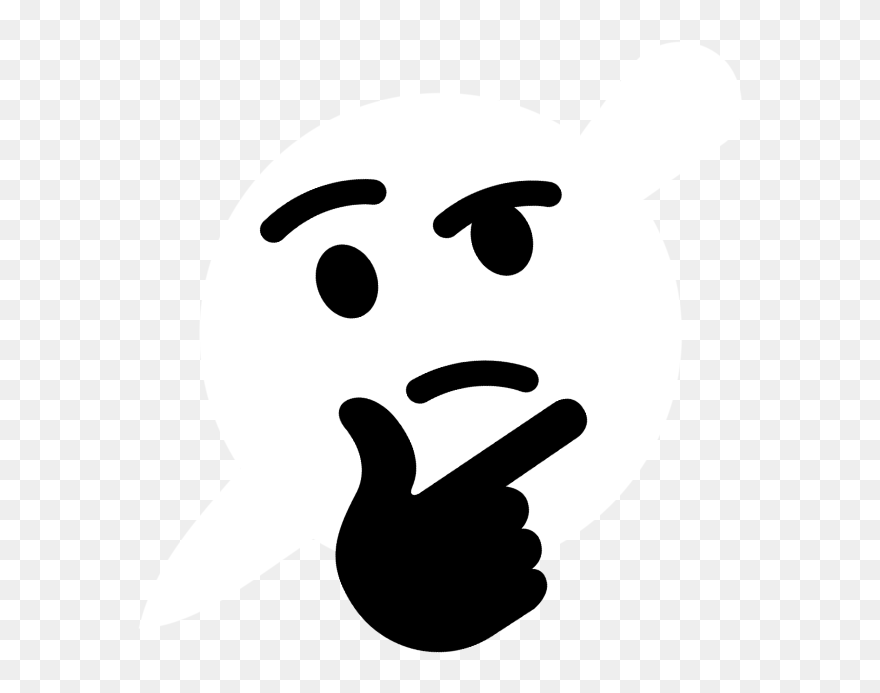 Atbawc50 - Black Thinking Emoji Clipart
