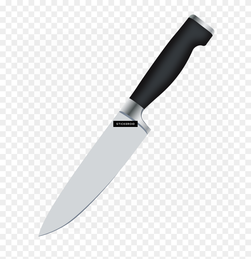 Knife Clipart Black And White , Png Download - Kitchen Knife Transparent Background