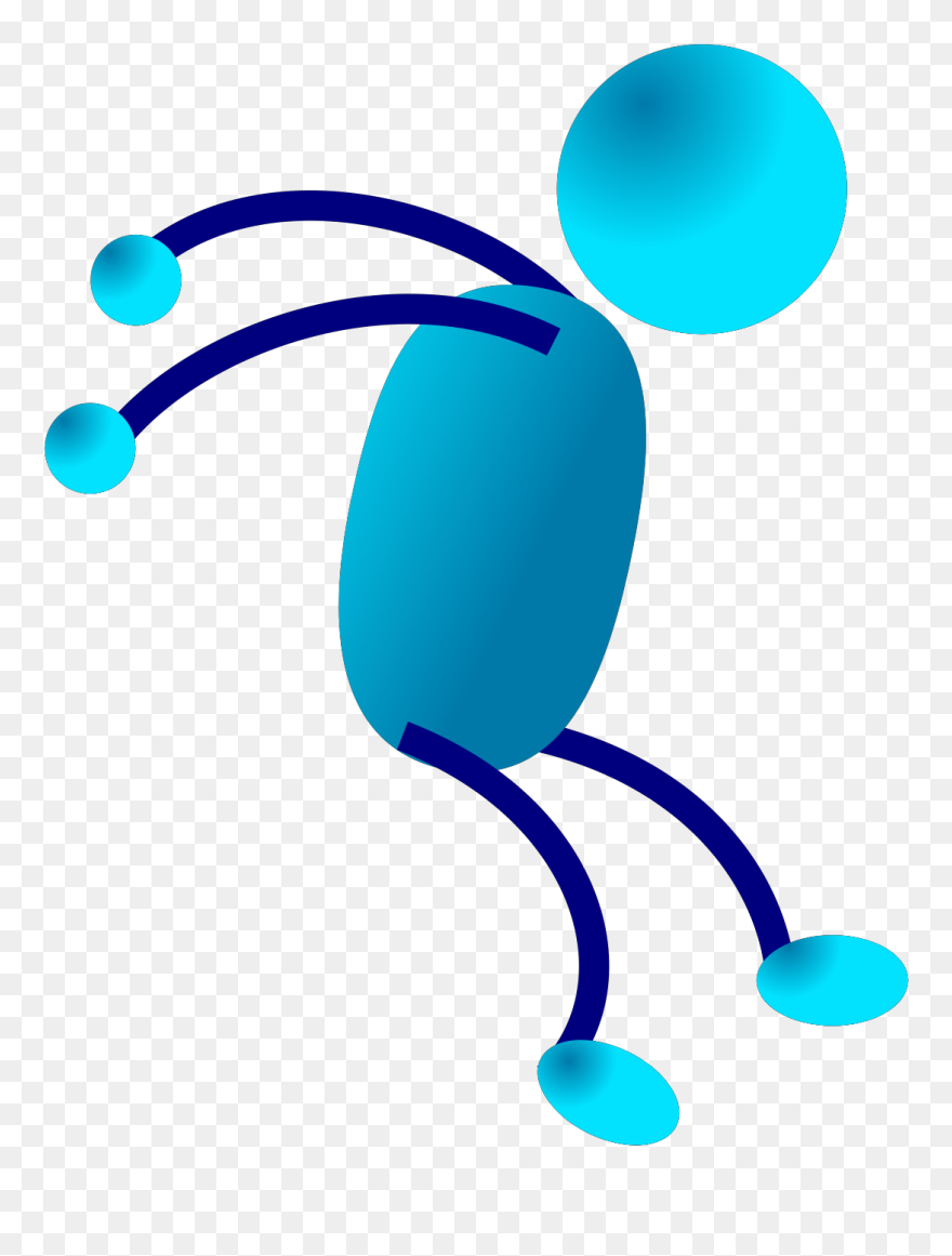 Blue, Stick, People, Man, Figure, Men, Jumping, Jump - Stick Man Clipart - Png Download
