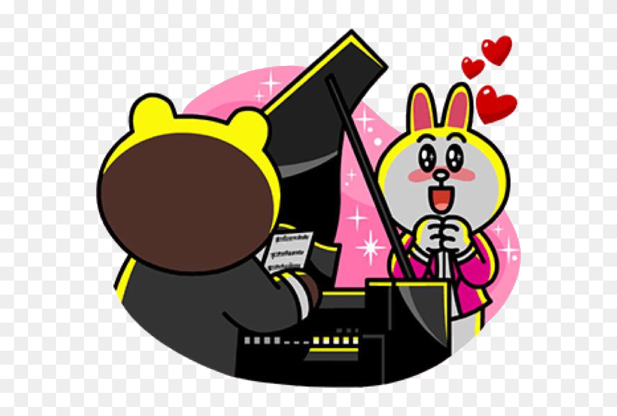 Brown Cony Piano Clipart