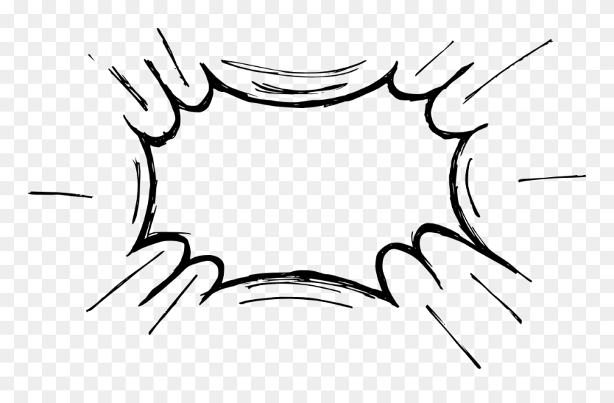 Drawn Explosion Shading - Transparent Background Comic Bubble Clipart