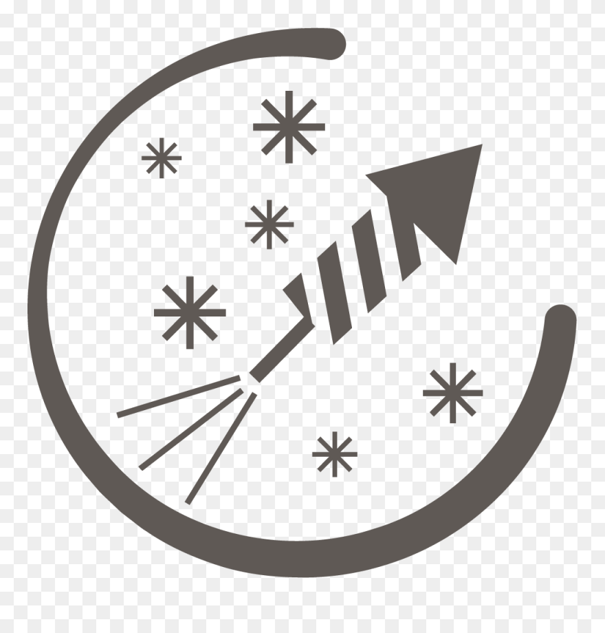 Cat Scared Of Fireworks - Hand Drawn Red Asterisk Clipart